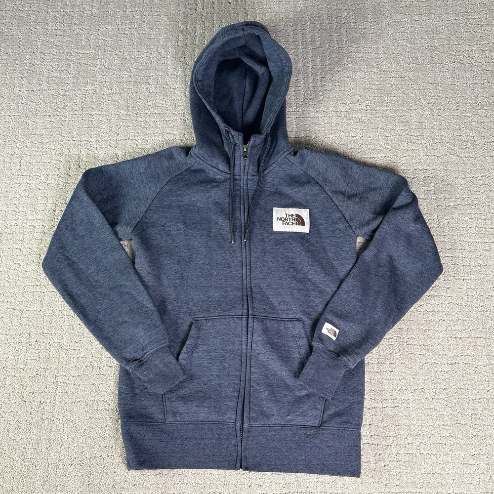 The North Face Women's XS Blue Heritage Patch Full Zip Hoodie EUC
